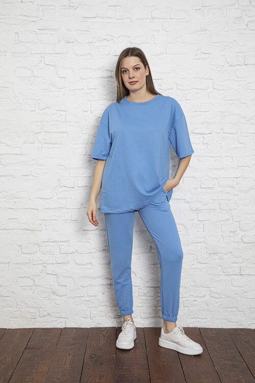 2 İplik Kısa Kol Takım 4002 Mavi
