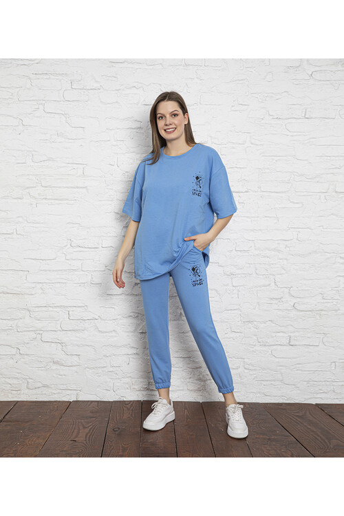 2 İplik Kısa Kol Takım 4002 Mavi
