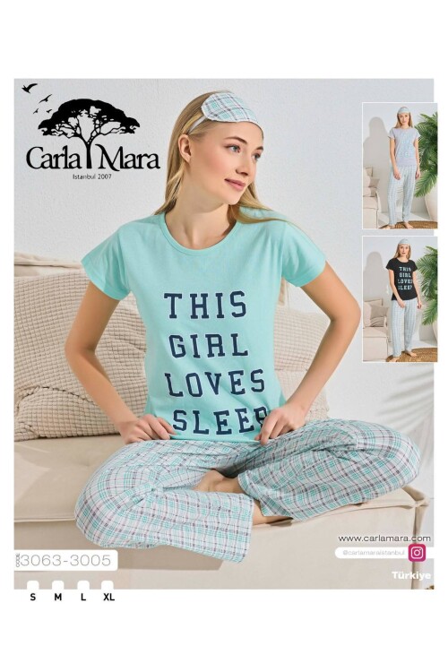 Kadın Kısa Kol Pijama Takım 3063 Mint