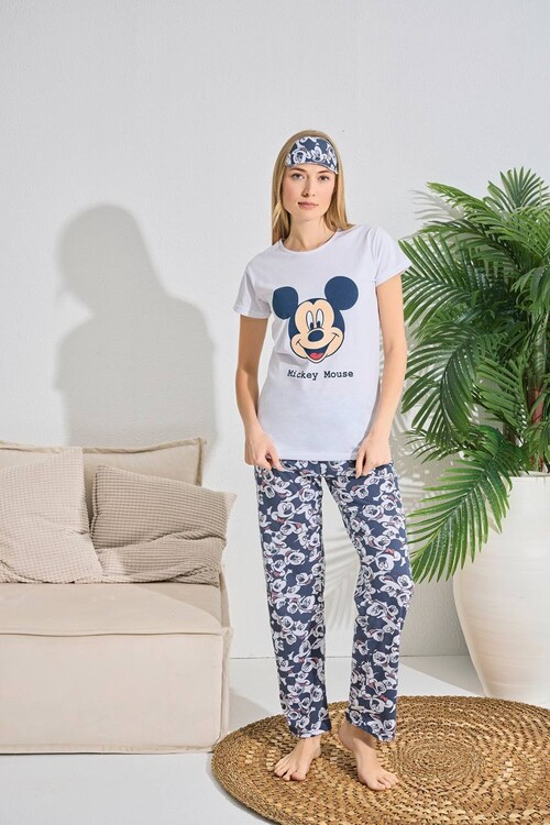 Kadın Kısa Kol Pijama Takım 3063 Beyaz