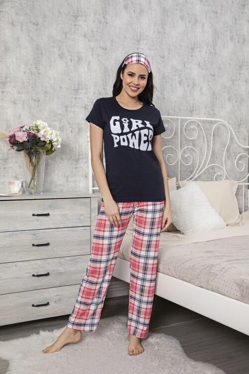 Kadın Kısa Kol Pijama Takım 3063 Lacivert