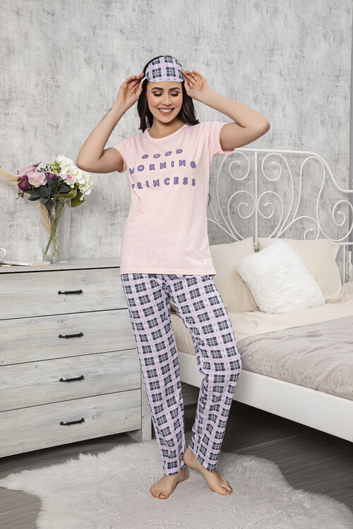 Kadın Kısa Kol Pijama Takım 3063 Pembe