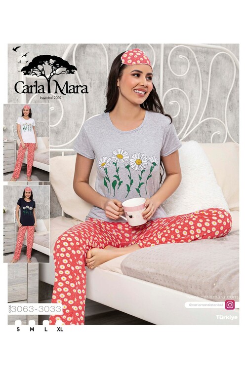 Kadın Kısa Kol Pijama Takım 3063 Lacivert