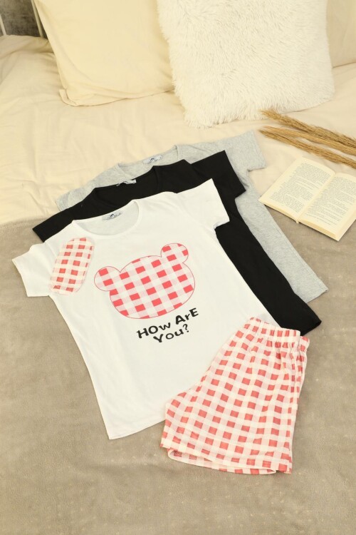 Kadın Kısa Kol Şort Takım 8765 Siyah