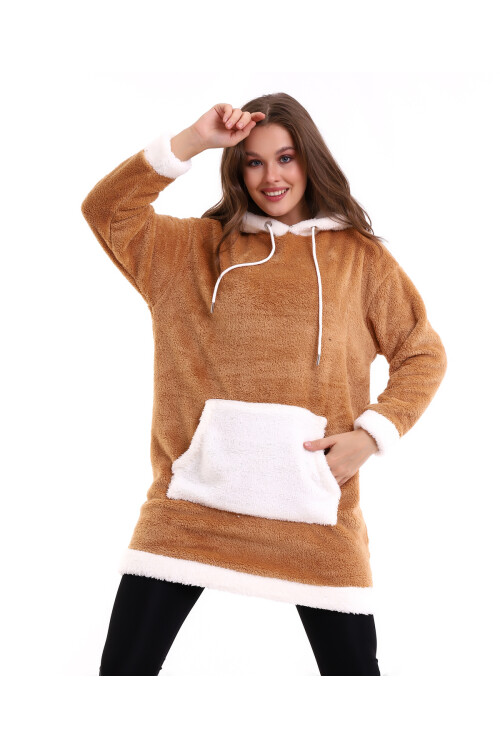 Welsoft Kapüşonlu Tunik Sweatshirt Code 2345-2