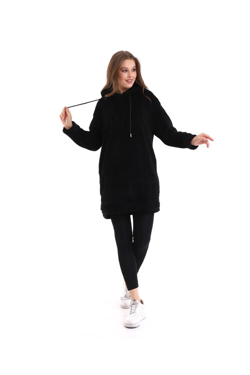Welsoft Kapüşonlu Tunik Sweatshirt Code 2345-3