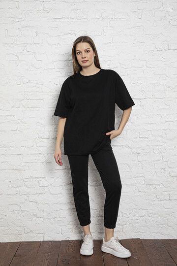 2 İplik Kısa Kol Takım 4002 Siyah