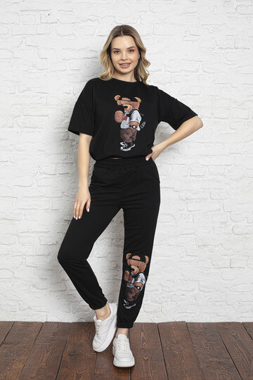 2 İplik Kısa Kol Takım 2200 Siyah