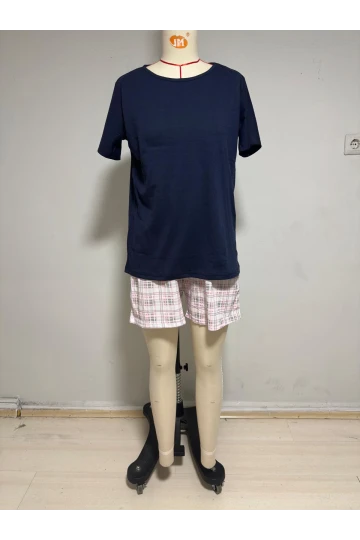 Ekose Şortlu Kısa Kol Pijama Takım