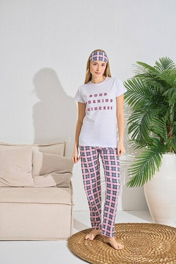 Kadın Kısa Kol Pijama Takım 3063 Beyaz