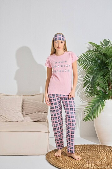 Kadın Kısa Kol Pijama Takım 3063 Pembe