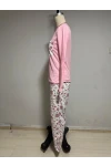 Çiçek Baskı Uzun Kollu Pijama Takım