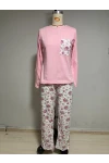Çiçek Baskı Uzun Kollu Pijama Takım