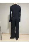 Kalp Baskı Uzun Kollu Pijama Takım