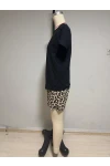Leopar Şortlu Baskılı Pijama Takım