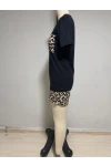 Şortlu Leopar Desen Pijama Takım