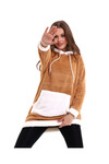 Welsoft Kapüşonlu Tunik Sweatshirt Code 2345-2